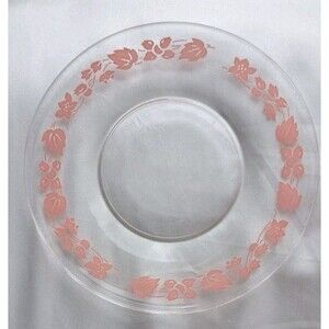 Vintage Anchor Hocking Gooseberry Pink 6" Dessert Plate Clear Glass Replacements